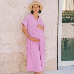 Hatch Carolina Maternity dress in orchid